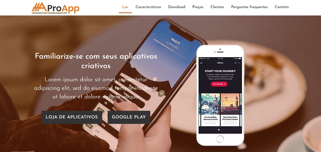 Portifólio para profissional autônomo.